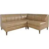 Ruston 3 Piece Banquette Sectional Sofa in Buffed Brown Vegan Leather