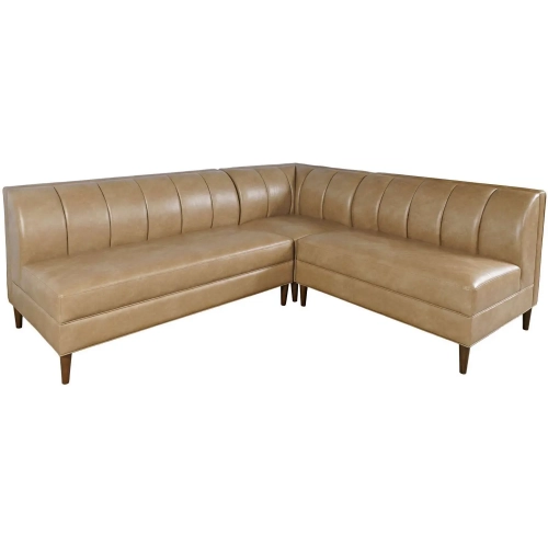 Ruston 3 Piece Banquette Sectional Sofa in Buffed Brown Vegan Leather
