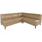 Ruston 3 Piece Banquette Sectional Sofa in Buffed Brown Vegan Leather