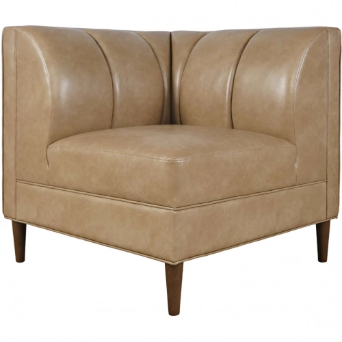 Ruston Banquette Corner Wedge in Buffed Brown Vegan Leather
