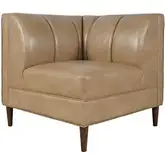 Ruston Banquette Corner Wedge in Buffed Brown Vegan Leather