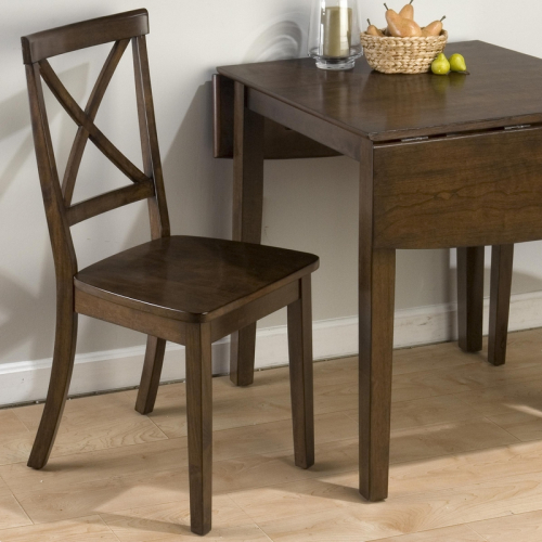 Taylor X Back Dining Chair with Wood Seat in Cherry Finish (Set of 2)