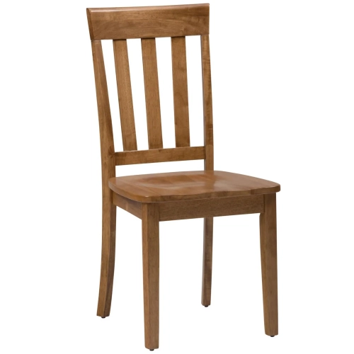 Simplicity Slat Back Dining Chair in Honey Finish Wood (Set of 2)
