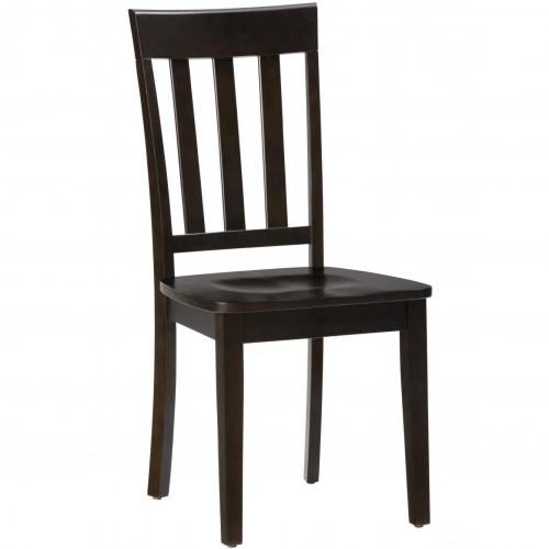 Simplicity Slat Back Dining Chair in Espresso Finish Wood (Set of 2)