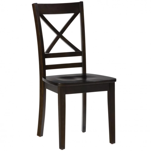 Simplicity X Back Dining Chair in Espresso Finish Wood (Set of 2)