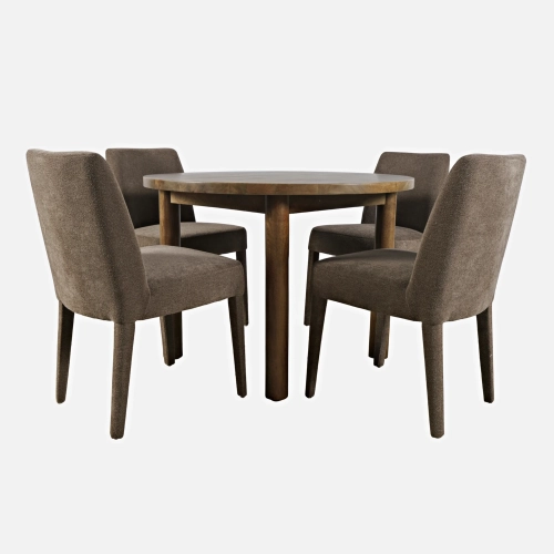 Bodhi 42" Round 5 Piece Dining Set in Wood & Sable Fabric
