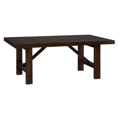Kona Grove 79" Dining Table with Hand Hewn Look in Distressed Dark Chocolate