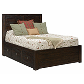 Kona Grove Queen 4 Drawer Storage Bed in Lightly Distressed Dark Chocolate