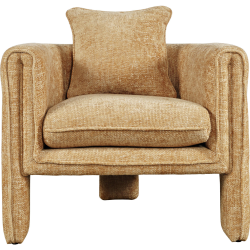 Adley Accent Arm Chair with Pillow in Amber Fabric