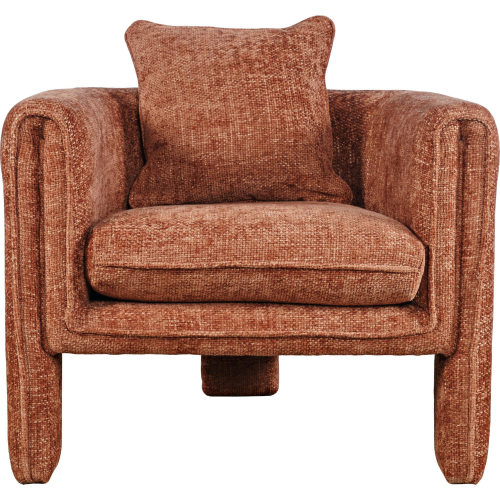 Adley Accent Arm Chair with Pillow in Garnet Fabric