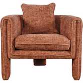 Adley Accent Arm Chair with Pillow in Garnet Fabric