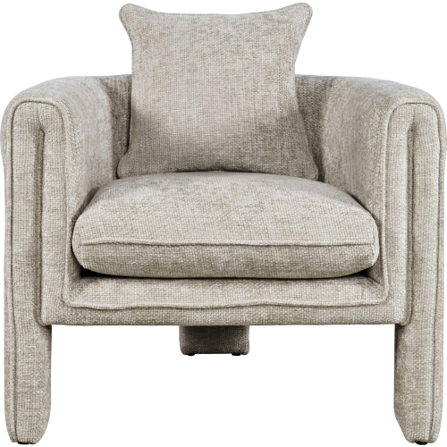 Adley Accent Arm Chair with Pillow in Oyster Fabric