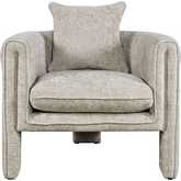 Adley Accent Arm Chair with Pillow in Oyster Fabric