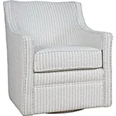 Barrett Crux Swivel Accent Arm Chair in Off White Textured Upholstery