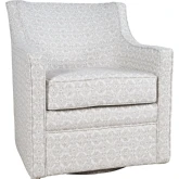 Barrett Crux Swivel Accent Arm Chair in Beige Textured Upholstery
