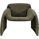 Dolce Bent Angle Accent Chair in Forest Green Fabric