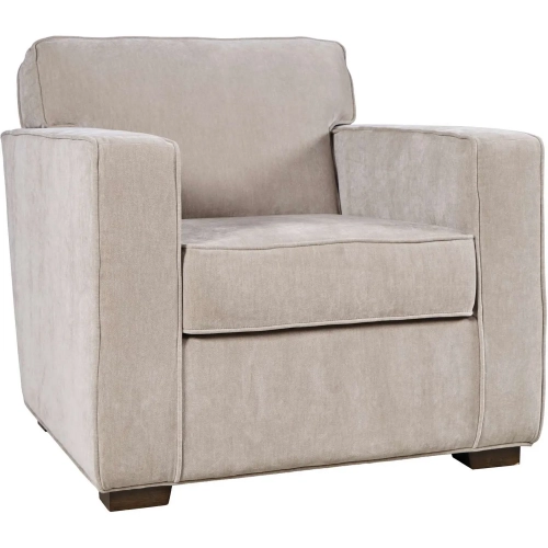 Eastwood Track Arm Accent Lounge Chair in Taupe Tan Fabric