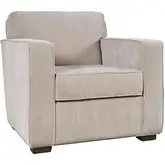 Eastwood Track Arm Accent Lounge Chair in Taupe Tan Fabric