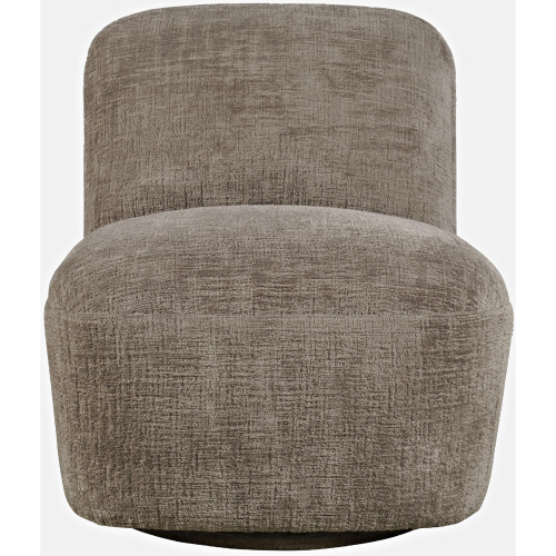 Josie Swivel Accent Chair in Mink Plush Fabric
