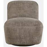Josie Swivel Accent Chair in Mink Plush Fabric