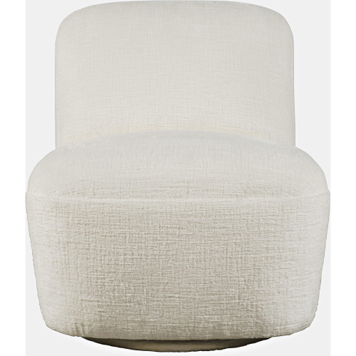 Josie Swivel Accent Chair in Snow Plush Fabric
