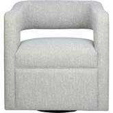 Lexy Sculpted Curved Swivel Accent Chair in Spa Fabric