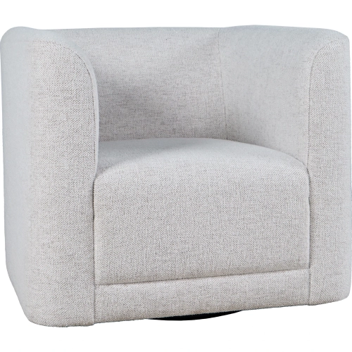 Lola Barrel Swivel Accent Arm Chair in Natural Beige Fabric