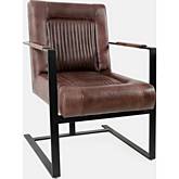 Maguire Sled Accent Chair in Distressed Dark Sienna Leather