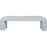 Sophia 60" Curved Bench in Blue Jacquard Fabric