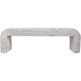 Sophia 60" Curved Bench in Grey Jacquard Fabric