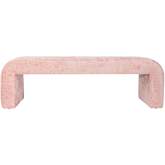Sophia 60" Curved Bench in Pink Jacquard Fabric