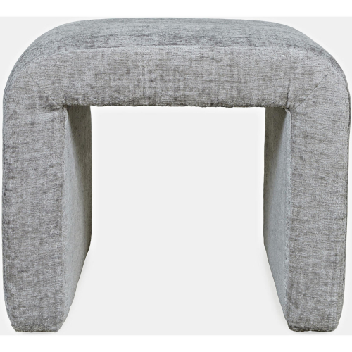 Sophia Curved Petite Ottoman Bench in Grey Jacquard Chenille (Set of 2)