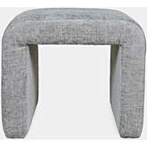 Sophia Curved Petite Ottoman Bench in Grey Jacquard Chenille (Set of 2)