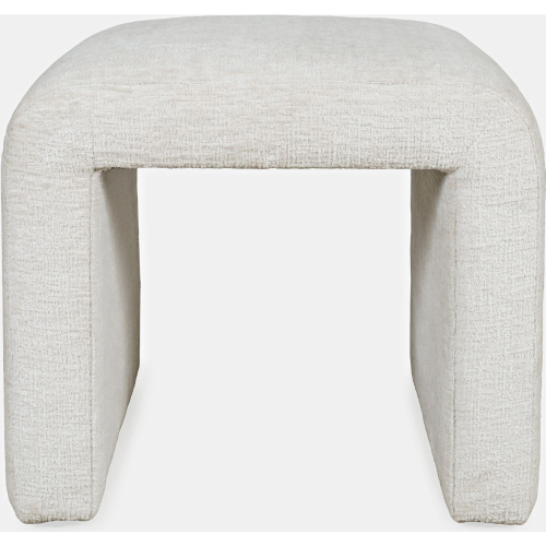 Sophia Curved Petite Ottoman Bench in Natural Jacquard Chenille (Set of 2)
