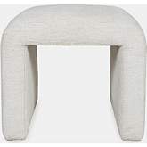 Sophia Curved Petite Ottoman Bench in Natural Jacquard Chenille (Set of 2)