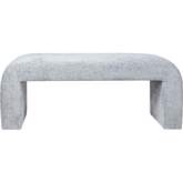 Sophia 47" Curved Bench in Blue Jacquard Fabric