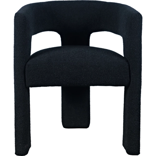 Sven 3 Leg Curved Back Dining Chair in Black Fabric