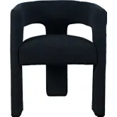 Sven 3 Leg Curved Back Dining Chair in Black Fabric