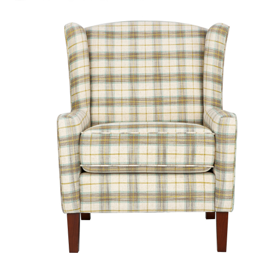 Taylor Wingback Accent Chair in Multicolor Plaid