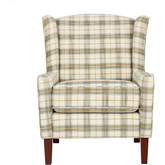 Taylor Wingback Accent Chair in Multicolor Plaid