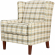 Taylor Wingback Accent Chair in Multicolor Plaid