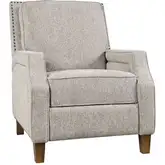 York Push Back Recliner in Sand Tan Fabric with Nailhead Trim