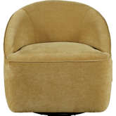 Lulu Swivel Accent Chair in Gold Fabric