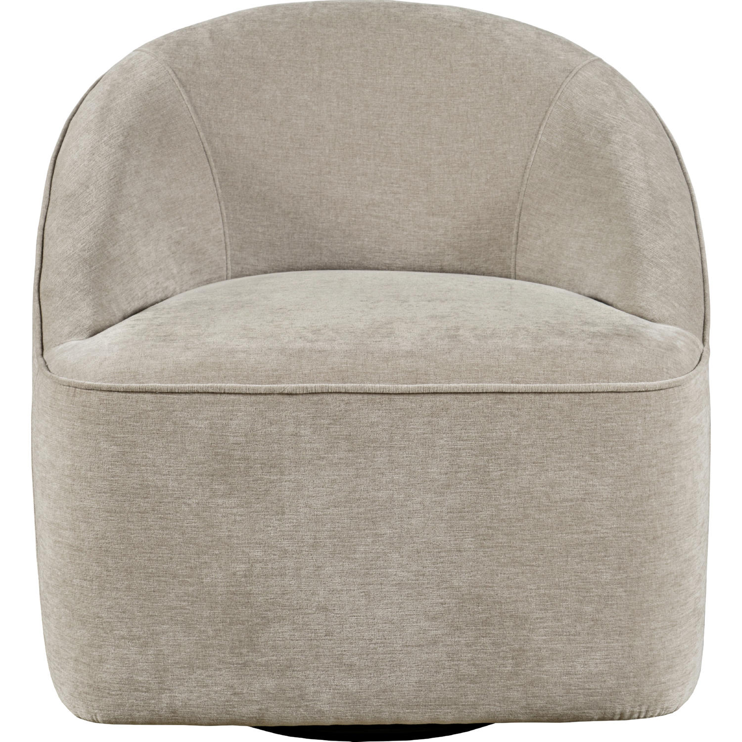 Lulu Swivel Accent Chair in Taupe Brown Chenille Fabric