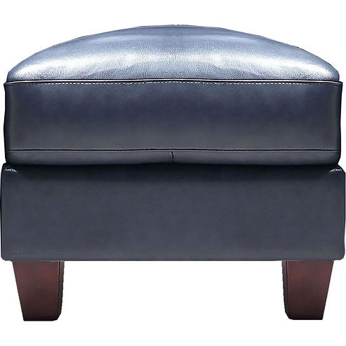 Traverse Ottoman in Blue Top Grain Leather