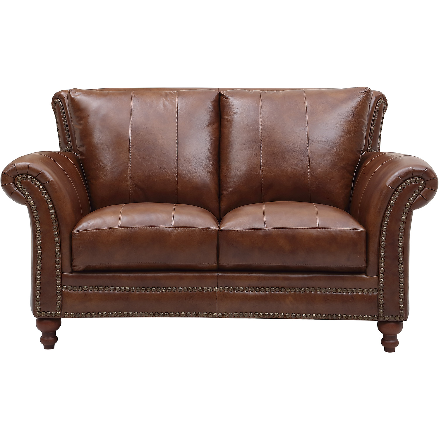 Leather Italia 16692239026618 Butler Loveseat in Brown Top Grain