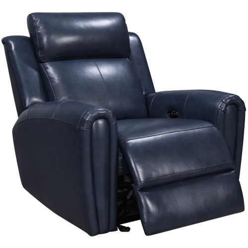 Jonathan Power Glider Recliner in Blue Leather