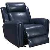 Jonathan Power Glider Recliner in Blue Leather