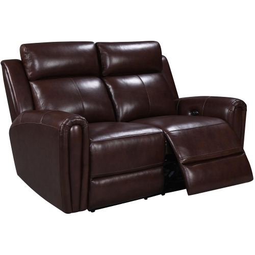 Jonathan Power Loveseat in Brown Leather