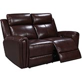 Jonathan Power Loveseat in Brown Leather